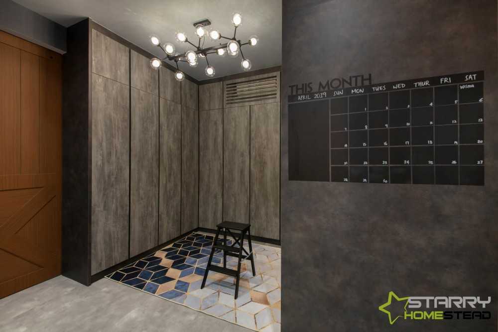 Industrial Office with Storage Cabinets and Tiles