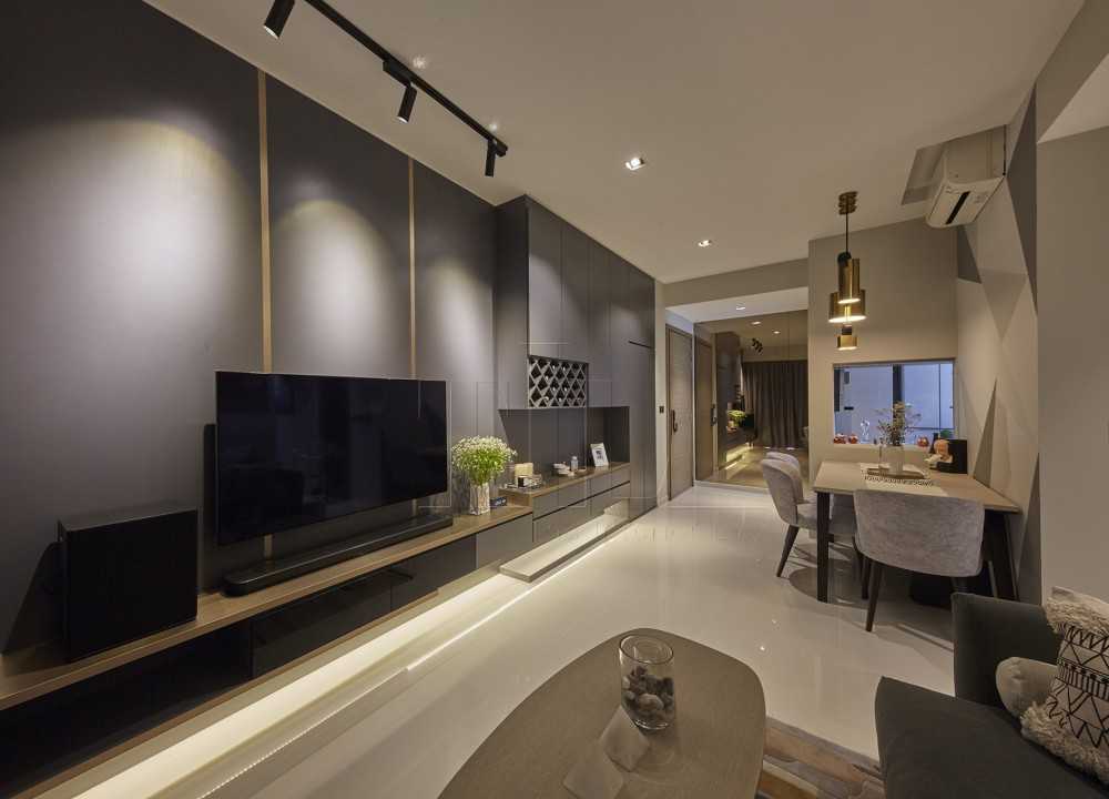 Modern Living Room with TV Console and Sofa