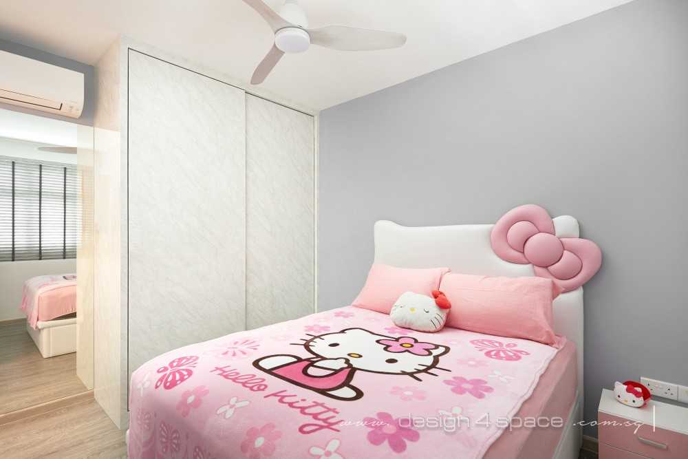 Scandinavian Bedroom with Wardrobe and Queen Bed