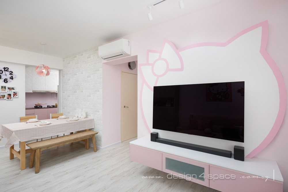 Scandinavian Living Room with Sofa and TV