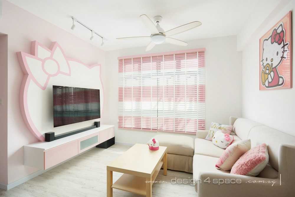 Scandinavian Living Room with TV Console and Sofa
