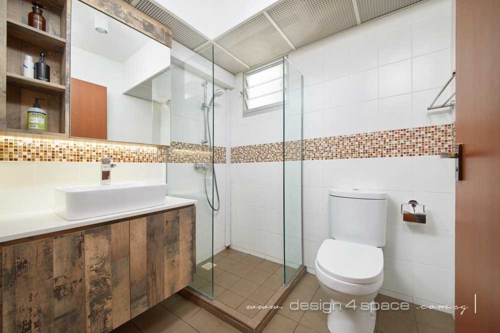 Modern Bathroom with Cement Floor and Shower Screen