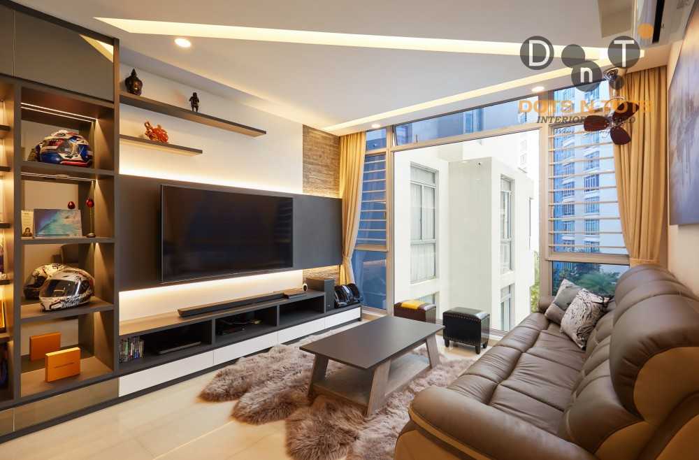 Modern Living Room with TV Console and Feature Wall