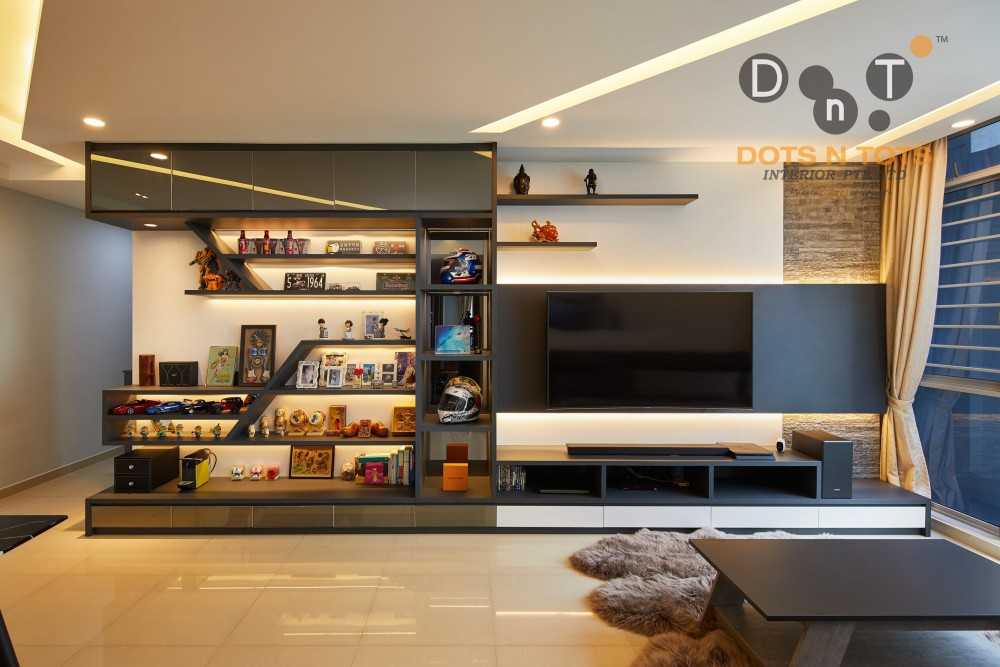 Modern Living Room with TV Console and Feature Wall