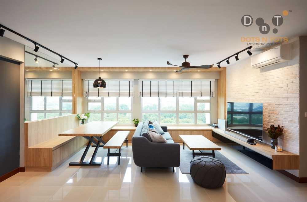 Contemporary Living Room with Settee and Feature Wall