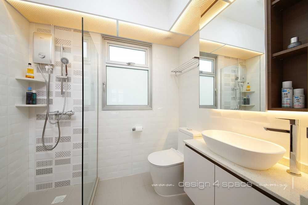 Scandinavian Bathroom with Mirror and Shower Screen