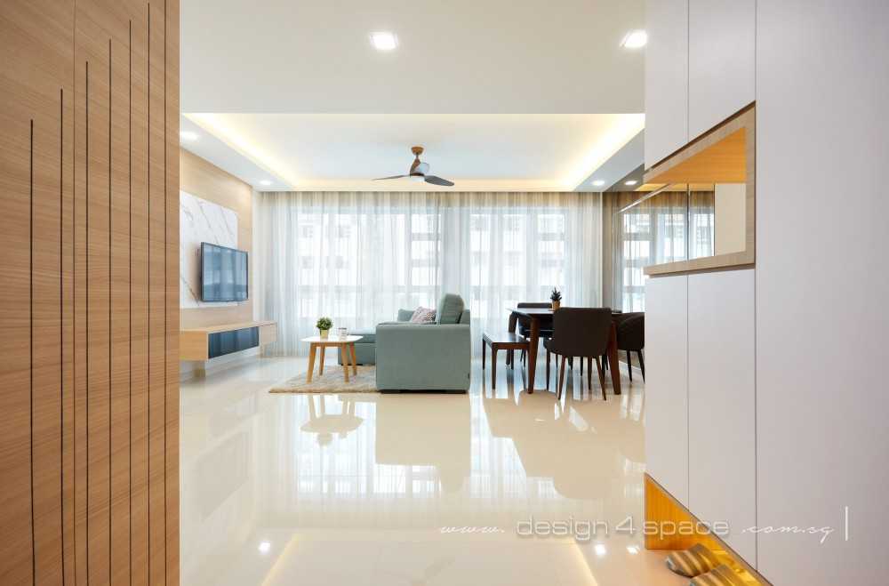 Scandinavian Living Room with TV Console and Feature Wall