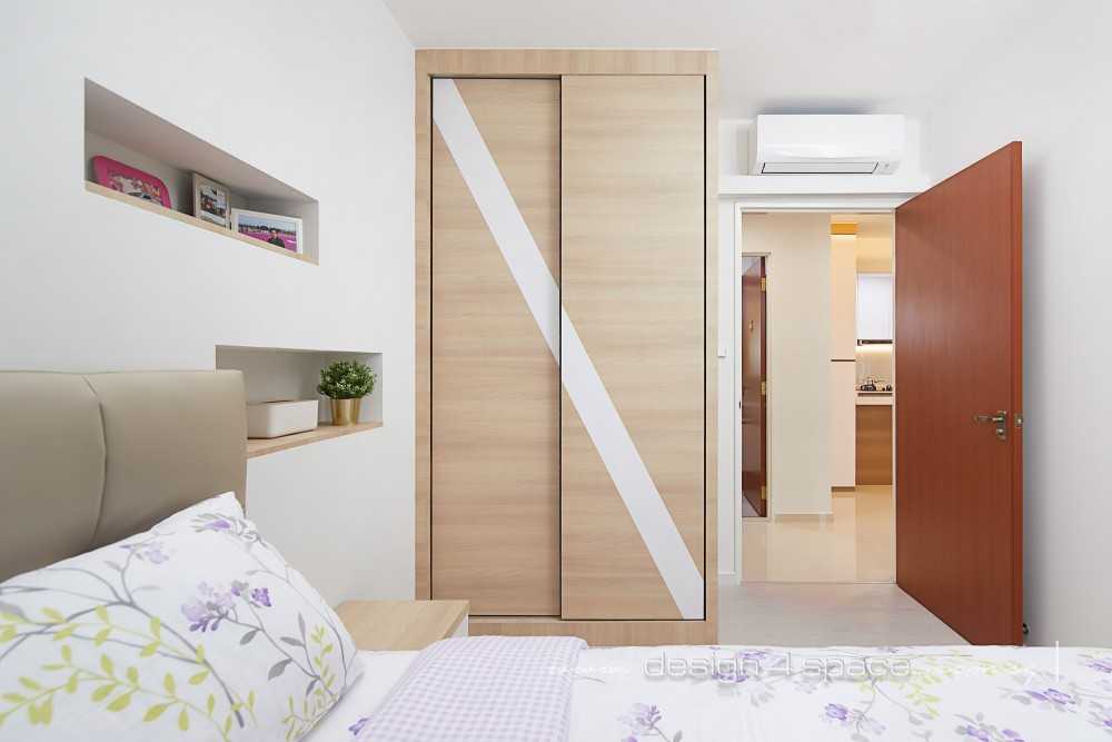 Scandinavian Bedroom with Drop Ceiling and Built-in Bed