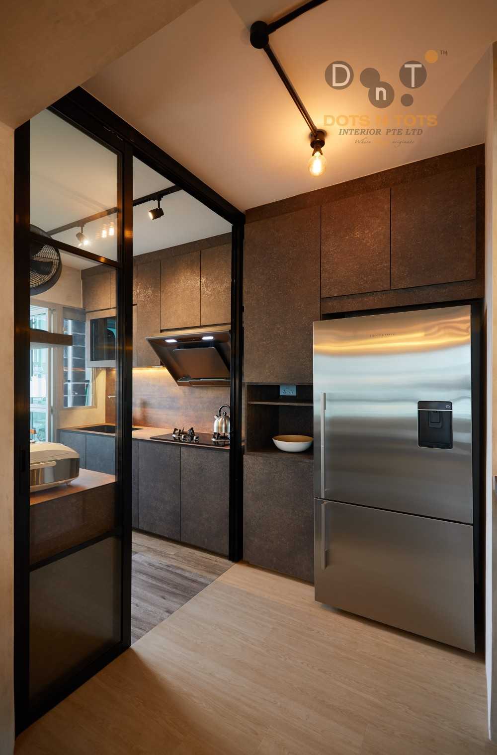 Eclectic Kitchen with Granite Floor and Wood Flooring