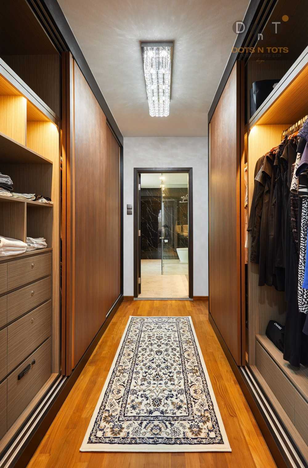 Modern Walk-in Wardrobe with Mirror and Wardrobe