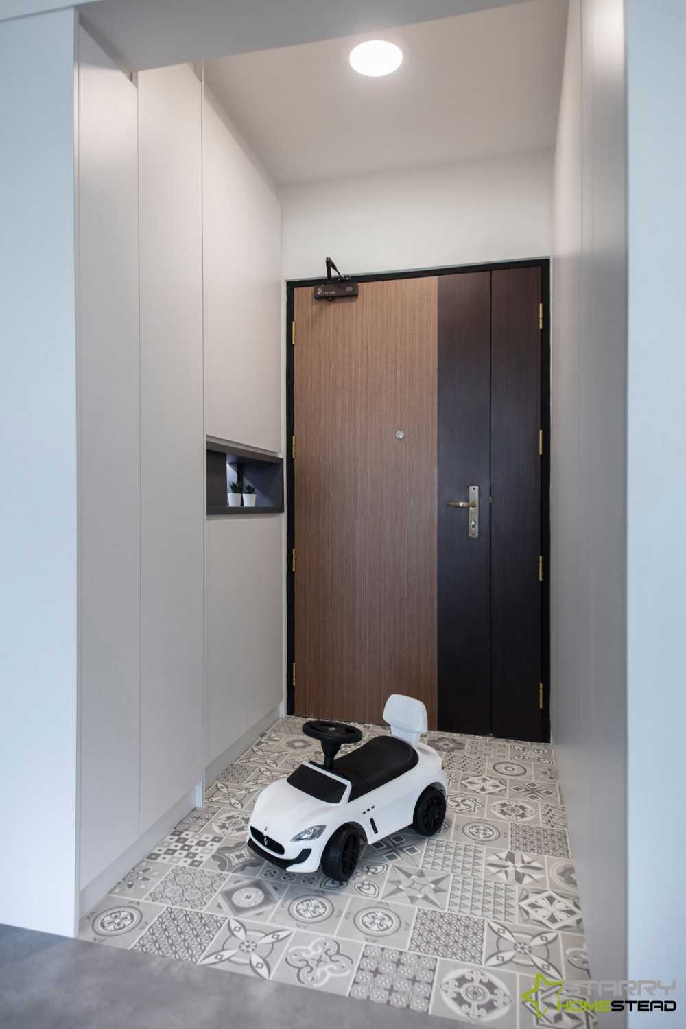 Industrial Entryway with Shoe Cabinets and Doors