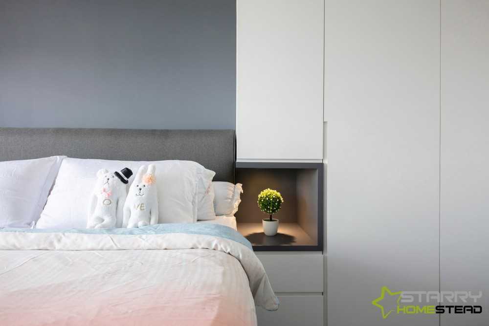 Industrial Bedroom with Wardrobe and Bed