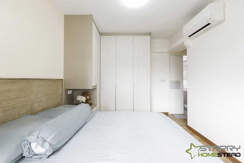 Scandinavian Bedroom with Wardrobe and Bed