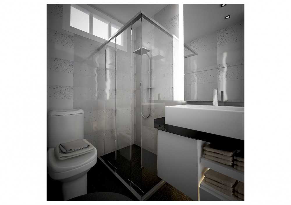 Contemporary Bathroom with Shower Screen and Bathroom Accessories