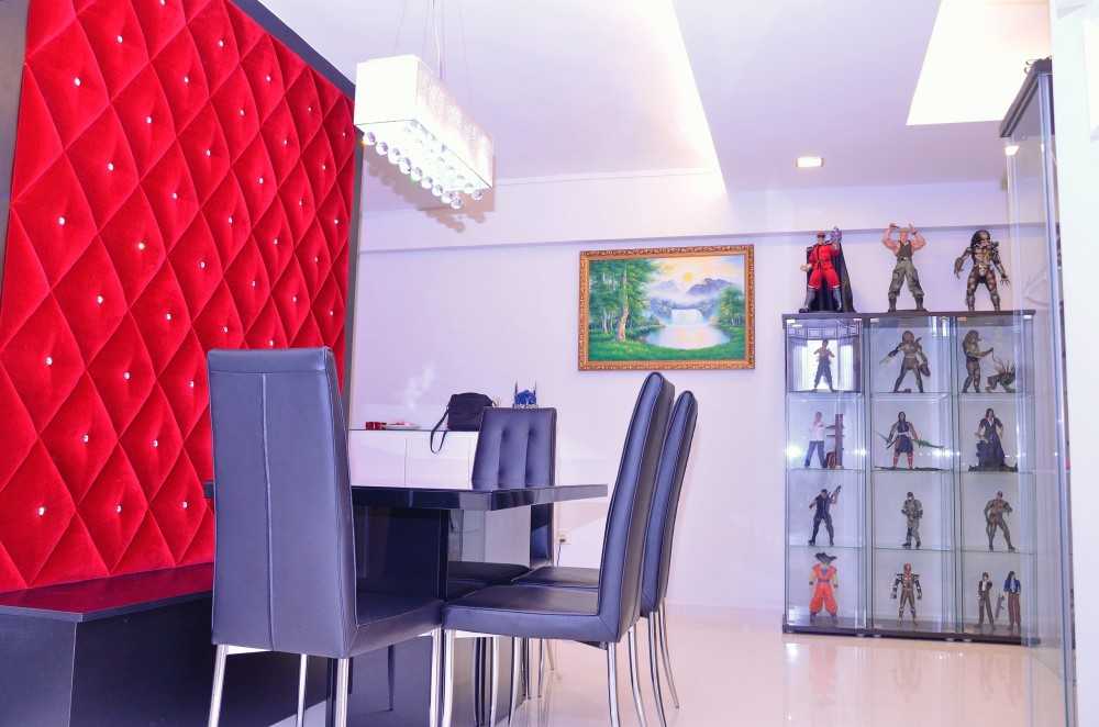 Modern Dining Room with Cove Lighting and Drop Ceiling