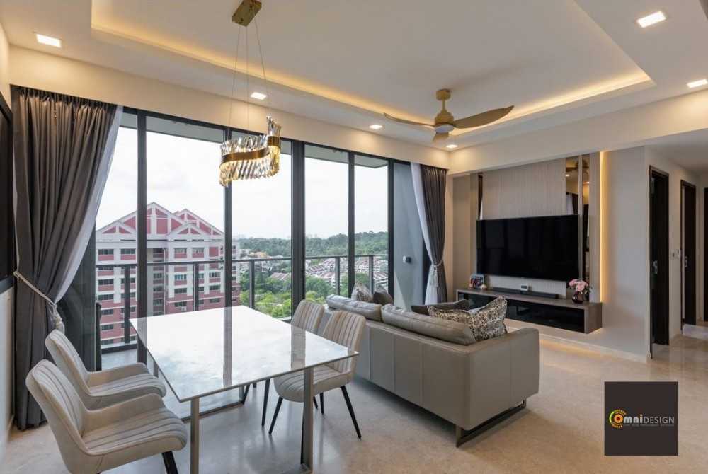 Contemporary Living Room with TV Console and Feature Wall