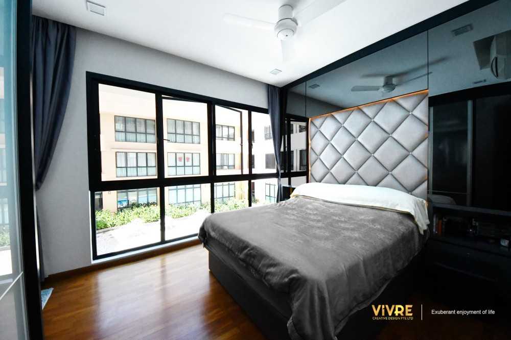 Modern Bedroom with Cove Lighting and Built-in Bed