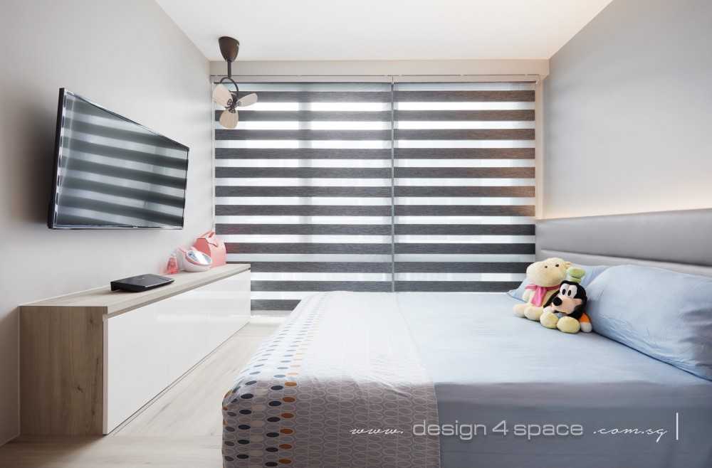 Contemporary Bedroom with Drop Ceiling and Built-in Bed