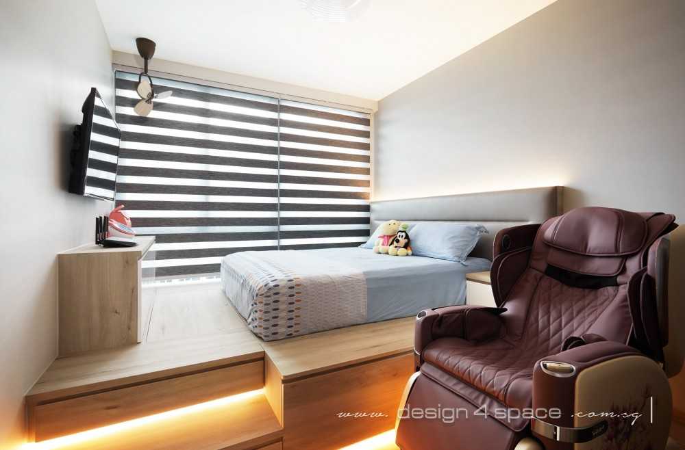 Contemporary Bedroom with Ceiling Light and Wardrobe