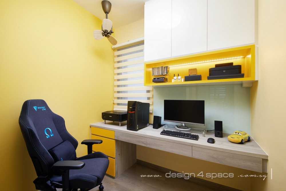 Contemporary Home Office with Desk and Desk Chairs