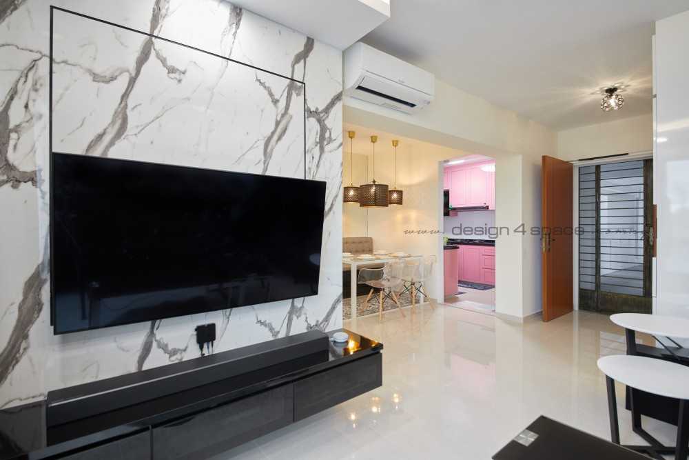 Modern Living Room with TV Console and Sofa