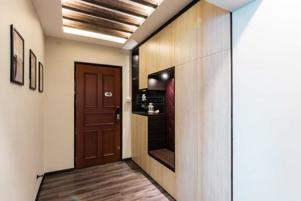 Modern Entryway with Seating Bench and Shoe Rack
