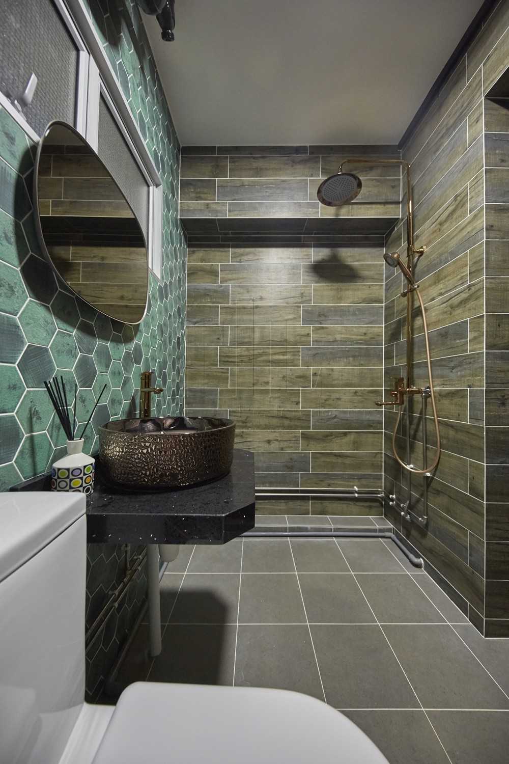 Eclectic Bathroom with Mirror and Bathroom Mirrors