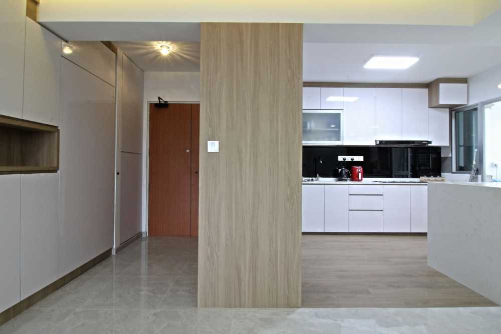 Scandinavian Entryway with Small Storage and Shoe Cabinets