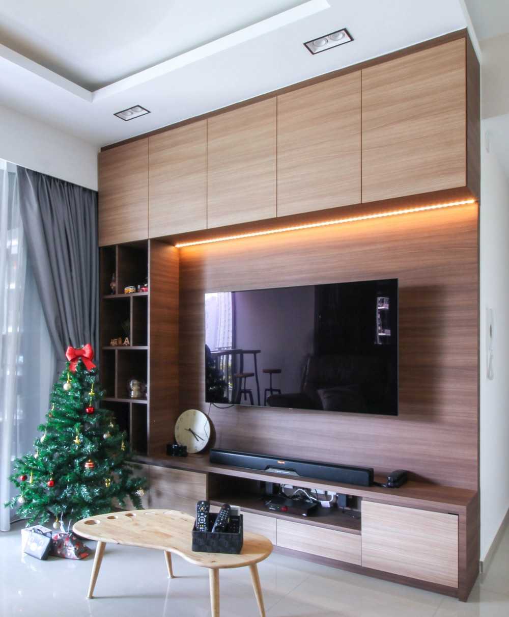Contemporary Living Room with TV Console and Coffee Table
