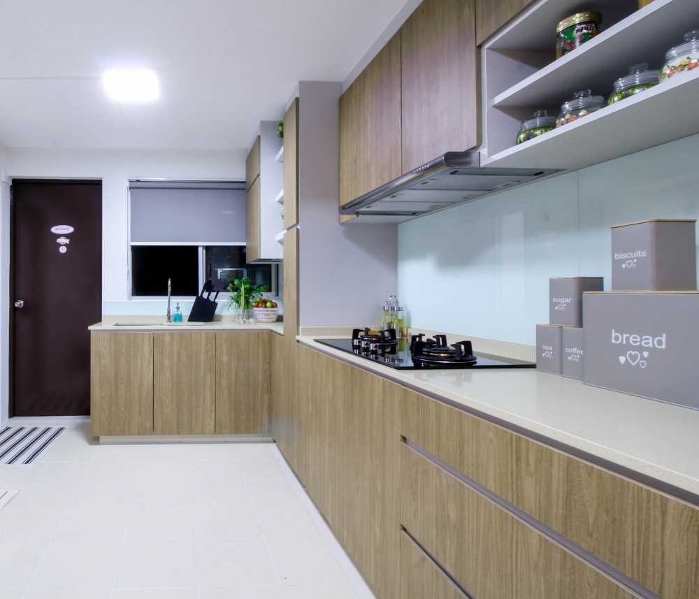 Contemporary Kitchen with Countertop and Kitchen Window