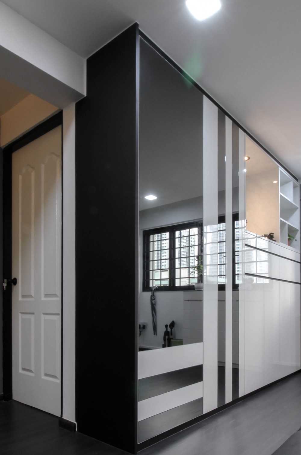 Modern Living Room with Vinyl Flooring and Storage Cabinets