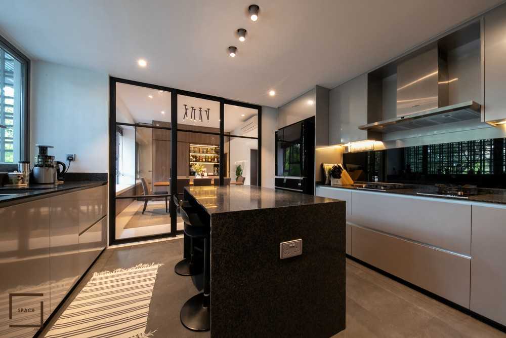 Contemporary Kitchen with Kitchen Window and Open Kitchen