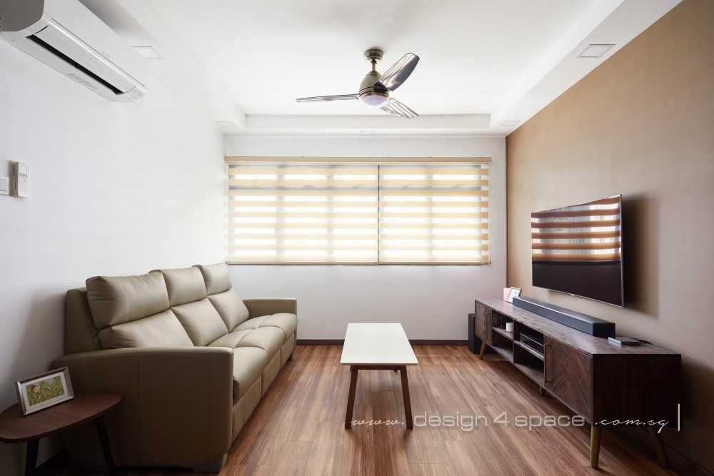 Minimalist Living Room with TV Console and Ceiling Light