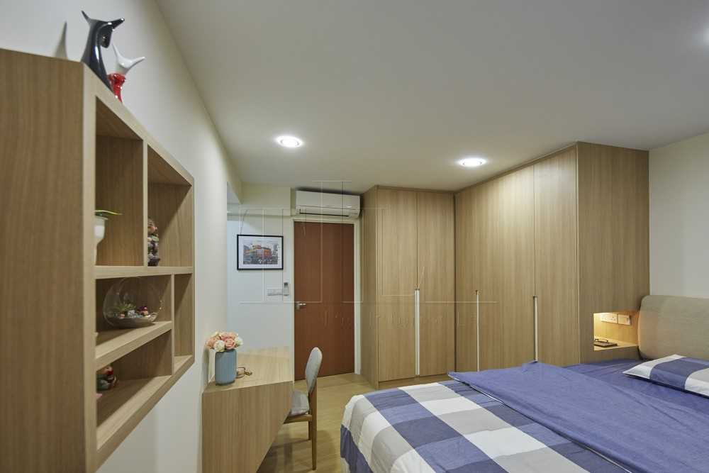 Minimalist Bedroom with Wardrobe and Bedside Table