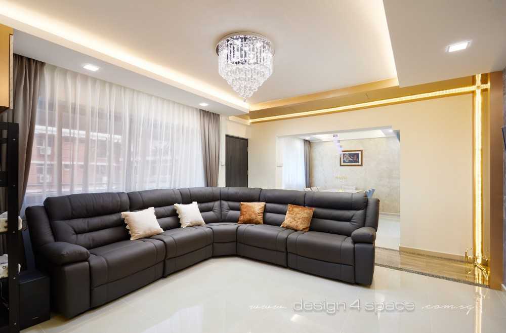 Modern Living Room with TV Console and Feature Wall