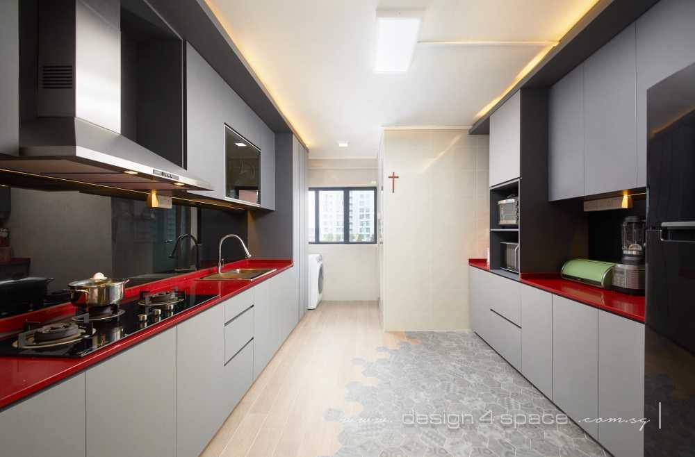 Modern Kitchen with Wood Flooring and Kitchen Island