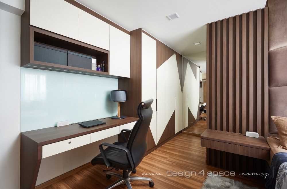 Modern Bedroom with Ceiling Light and Built-in Bed