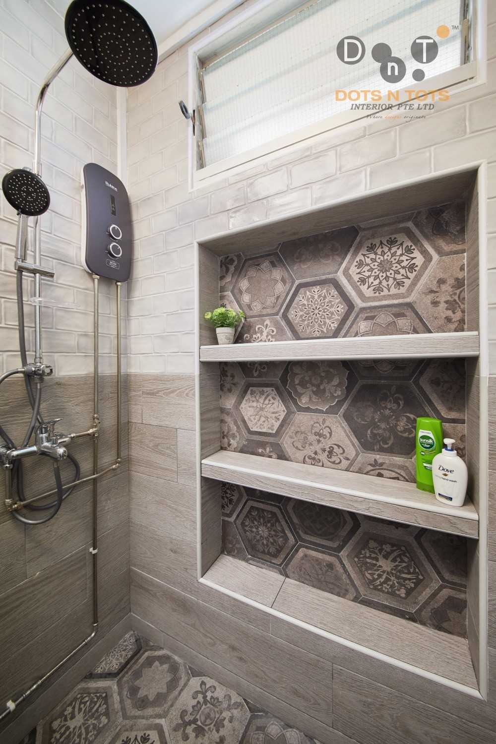 Country Bathroom with Mirror and Shower Screen