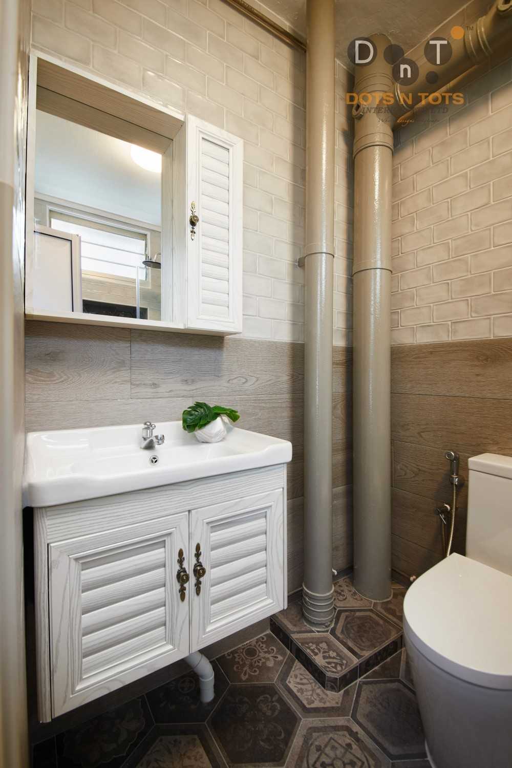 Country Bathroom with Mirror and Shower Screen