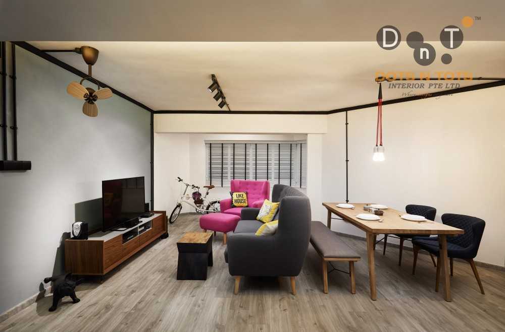 Industrial Living Room with TV Console and Sofa
