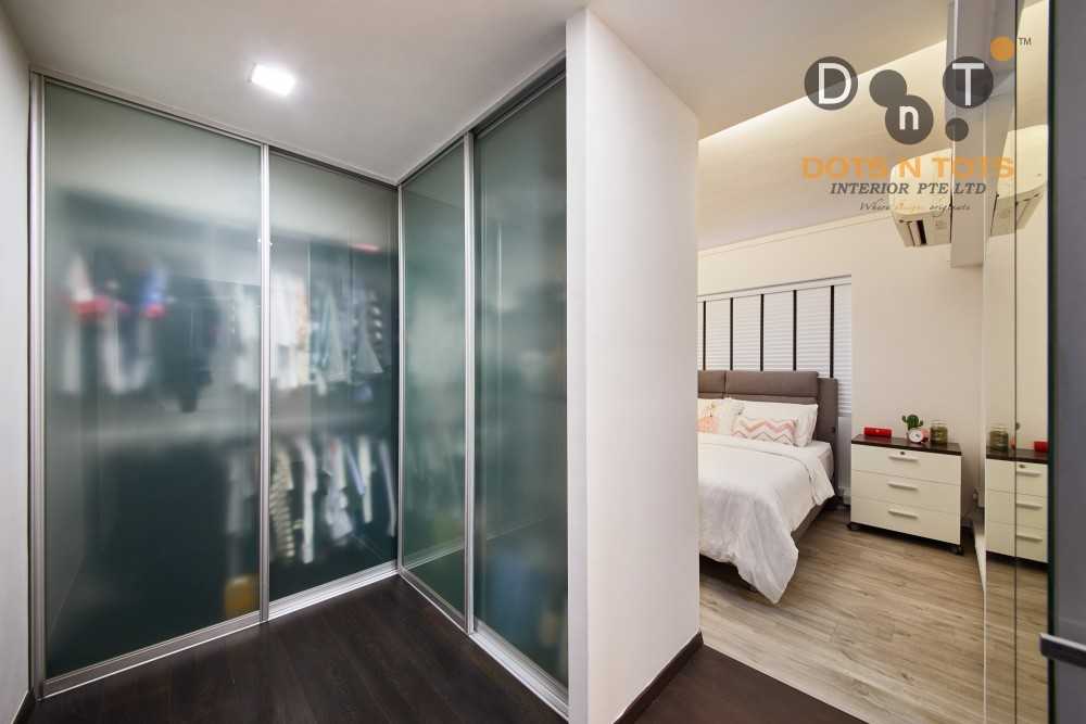 Industrial Bedroom with Cove Lighting and Wardrobe