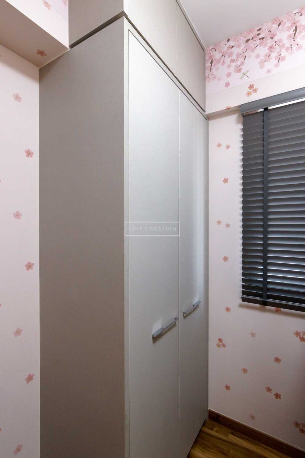 Modern Bedroom with Wardrobe and Wallpaper