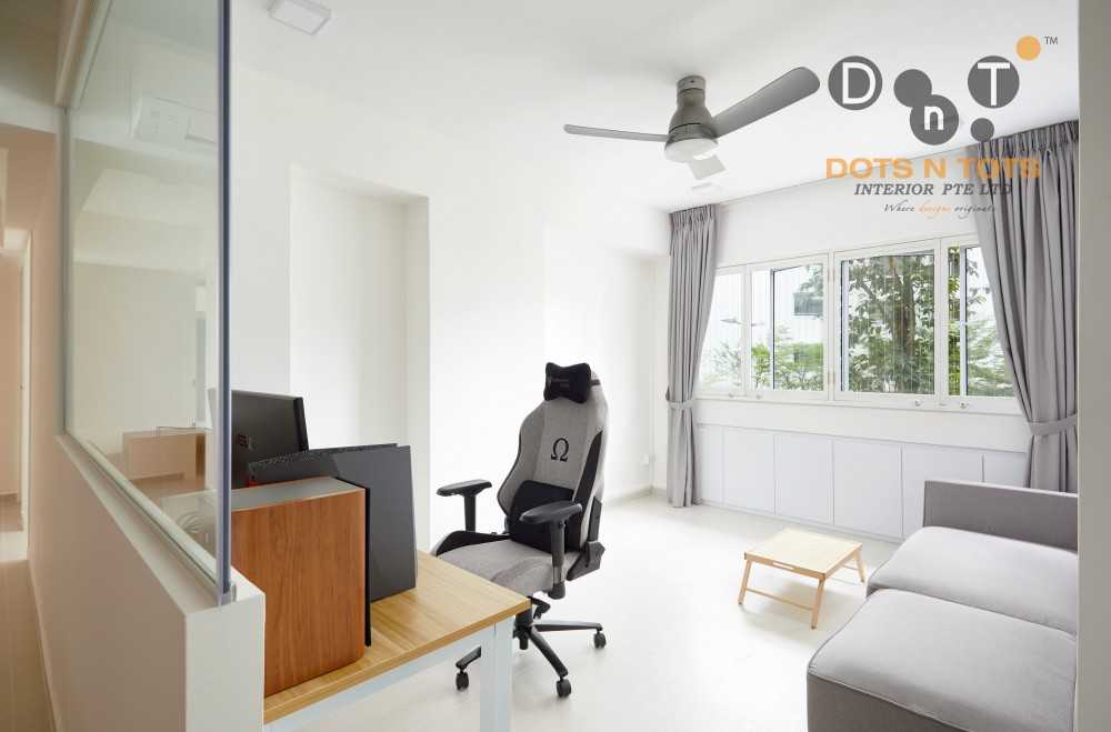 Minimalist Home Office with Desk Chairs and Storage Cabinets