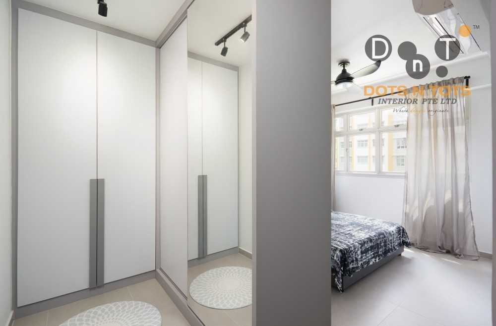 Scandinavian Bedroom with Wardrobe and Queen Bed