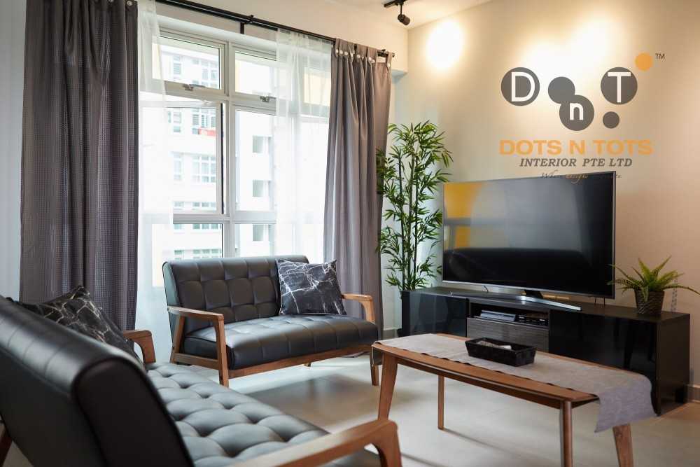 Scandinavian Living Room with TV Console and Sofa