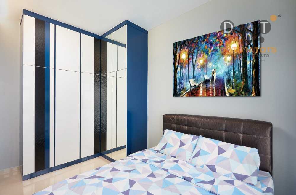 Minimalist Bedroom with Wardrobe and Queen Bed