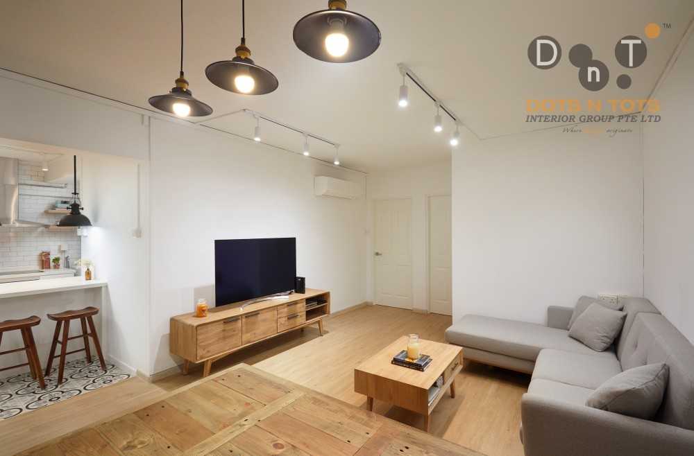Vintage Living Room with Wood Flooring and TV Console