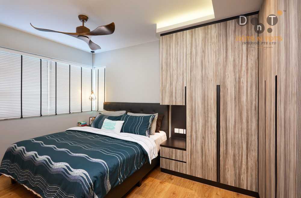 Contemporary Bedroom with Wood Flooring and Cove Lighting