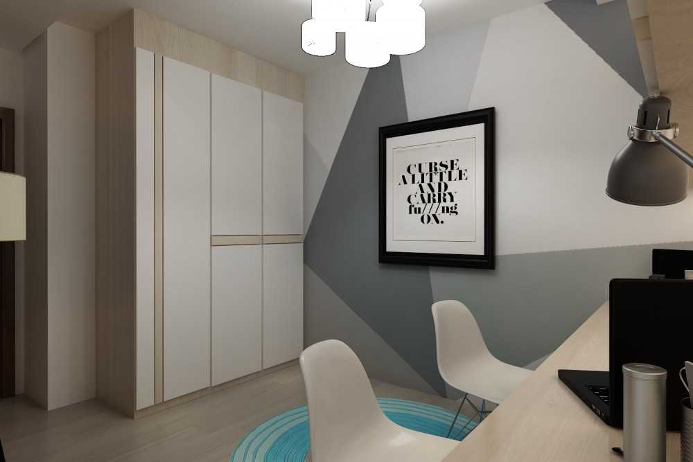 Contemporary Bedroom with Parquet Floor and Wardrobe