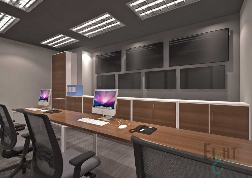 Industrial Workstation with Bookshelf and Desk
